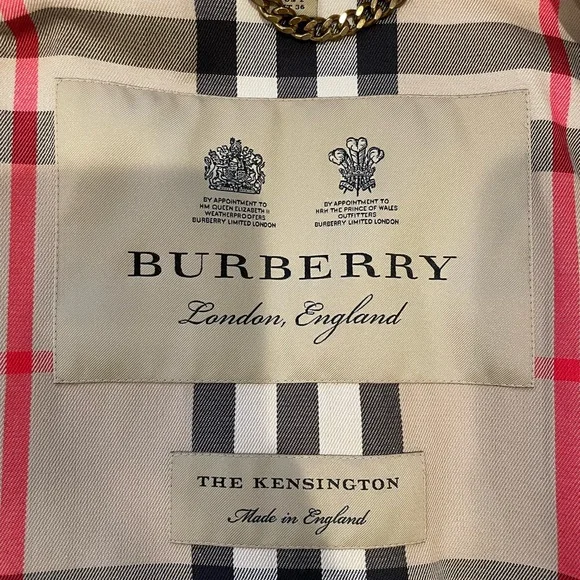 Burberry Kensington Long Cotton Trench Honey US 2 NWT - Picture 7 of 9